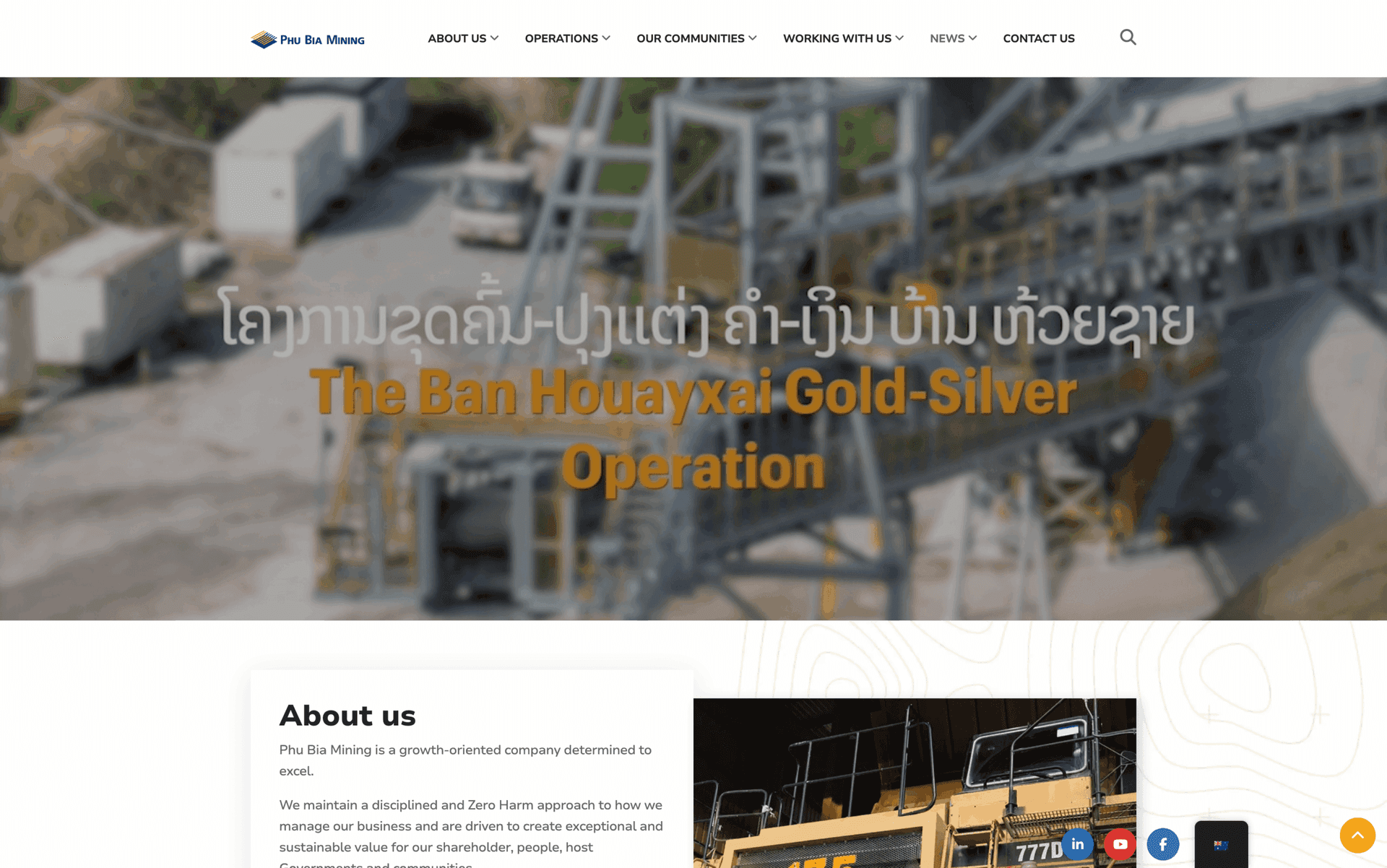 Mining site overview of The Ban Houayxai Gold-Silver Operation by Phu Bia Mining company.